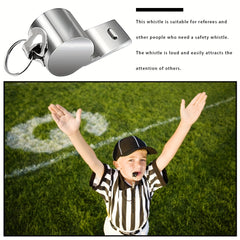 2pcs Stainless Steel Referee Whistles with Lanyard