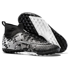 Boy's High Top Turf Football Boots Anti skid Breathable Lace Up TF Soccer Cleats
