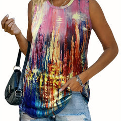 Casual Tank Top Round Neck High Stretch Tank Top