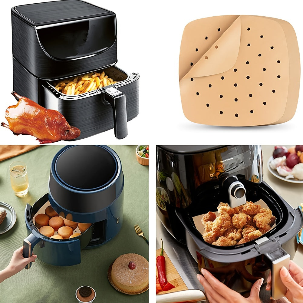 200pcs BBQ Air Fryer Liners Disposable Square Parchment Papers