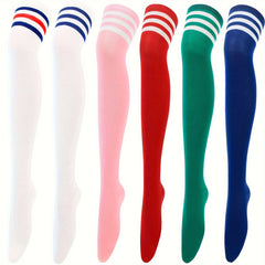 Striped Thigh High Socks Women's Stockings