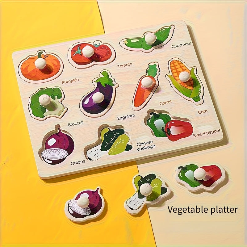 Wooden Shape Sorting Puzzle Board Animal & Object Matching Game