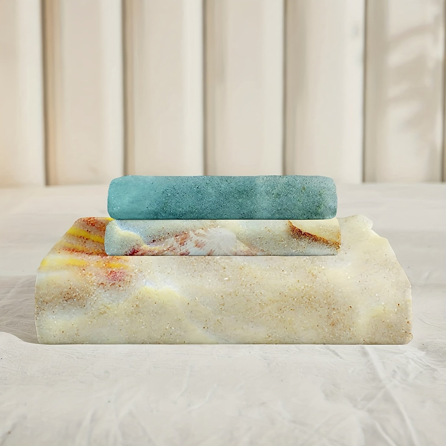 Coastal Beach Duvet Cover Bedding Set, 3pc for Bedroom Dorm Room