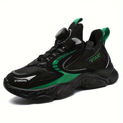 Boy's Chunky Shoes With Rotating Buckle Non Slip Sneakers For Kids