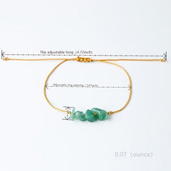 Natural Crystal Gravel Raw Stone Bracelet with Rope