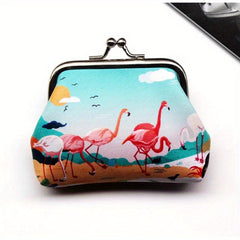 Flamingo Print Buckle Coin Purse For Girls