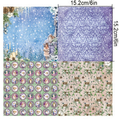 24pcs Christmas Festive DIY Photo Album Wrapping Paper Clips Book Stickers
