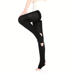 Striped Knit Leg Warmers Thigh High Socks