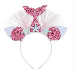 Mermaid Hair Hoop Party Hair Accessories Princess Mesh Flower Animal