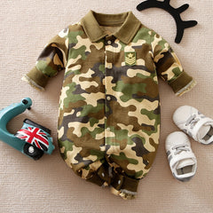 Cotton Camouflage Long Sleeve Romper Jumpsuit for Baby