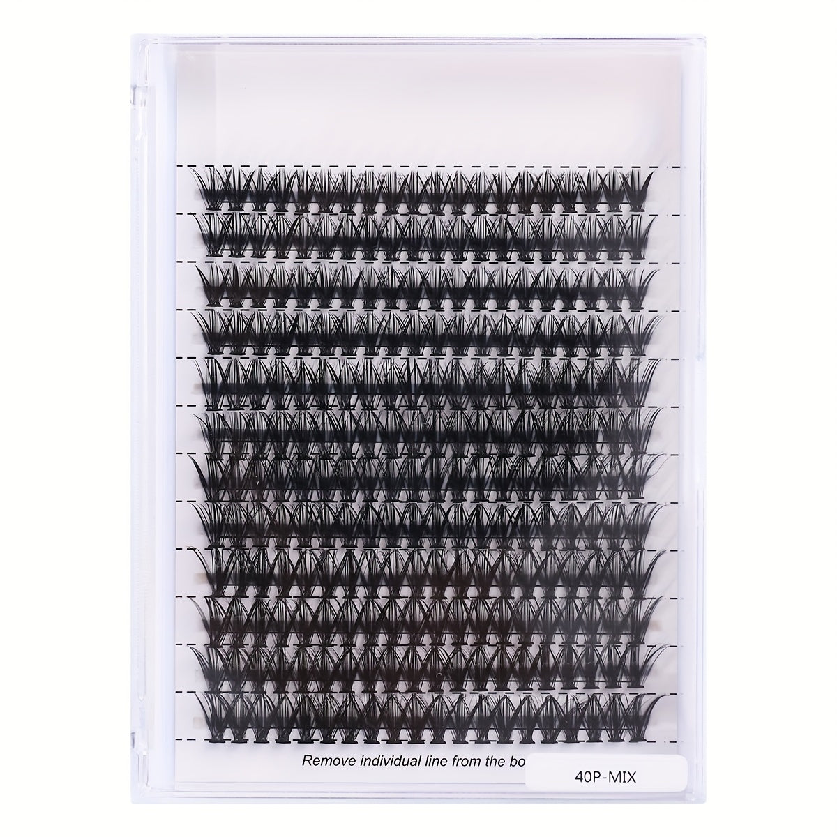120 Pcs 12 Rows DIY Lash Clusters 40D W Shape D Curling Mixed Length Reusable