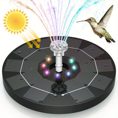 Solar Fountain Pump 3.5W with 6 Nozzles for Bird Bath Pond Garden
