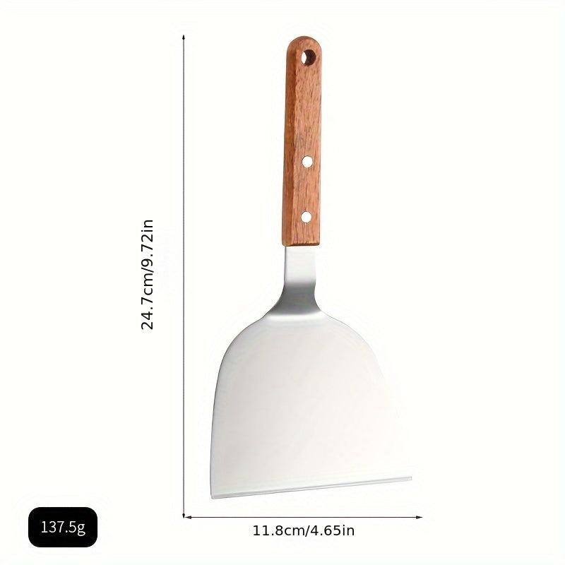Stainless Steel Cooking Shovel with Wooden Handle for Frying