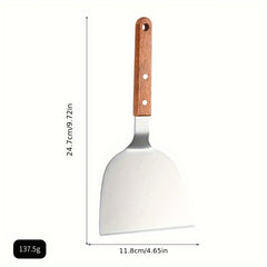 Stainless Steel Cooking Shovel with Wooden Handle for Frying