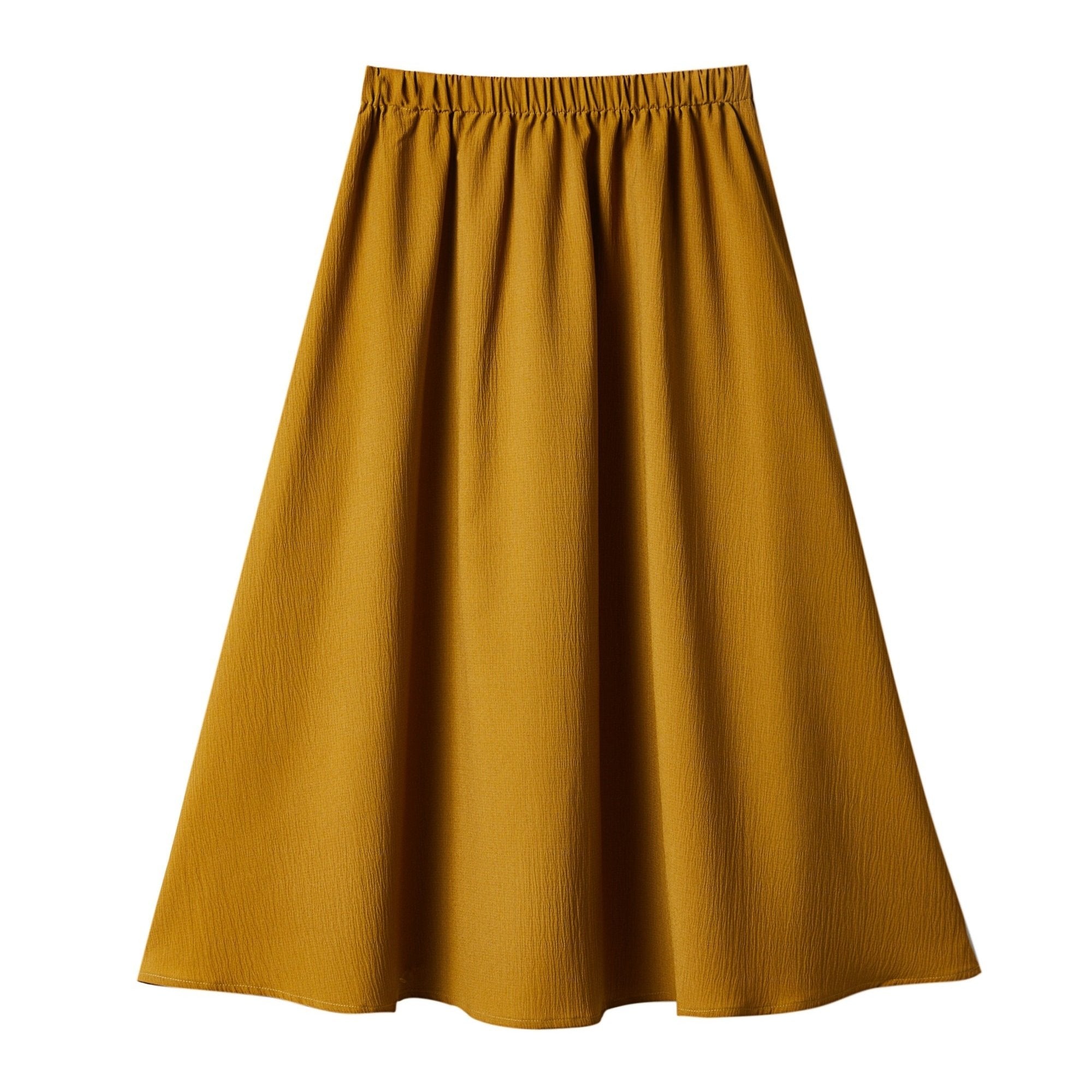 Solid Elastic Waist Swing Skirt For Women