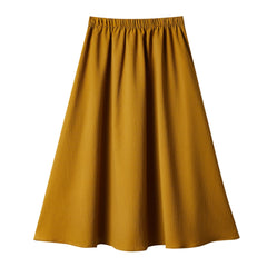 Solid Elastic Waist Swing Skirt For Women