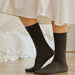 Solid Pile Socks Lightweight & Breathable Mid Tube Socks Women's Stockings