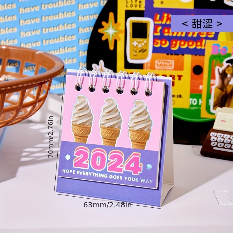 Small Desk Calendar Desktop Paper Stand Daily Table Planner Yearly