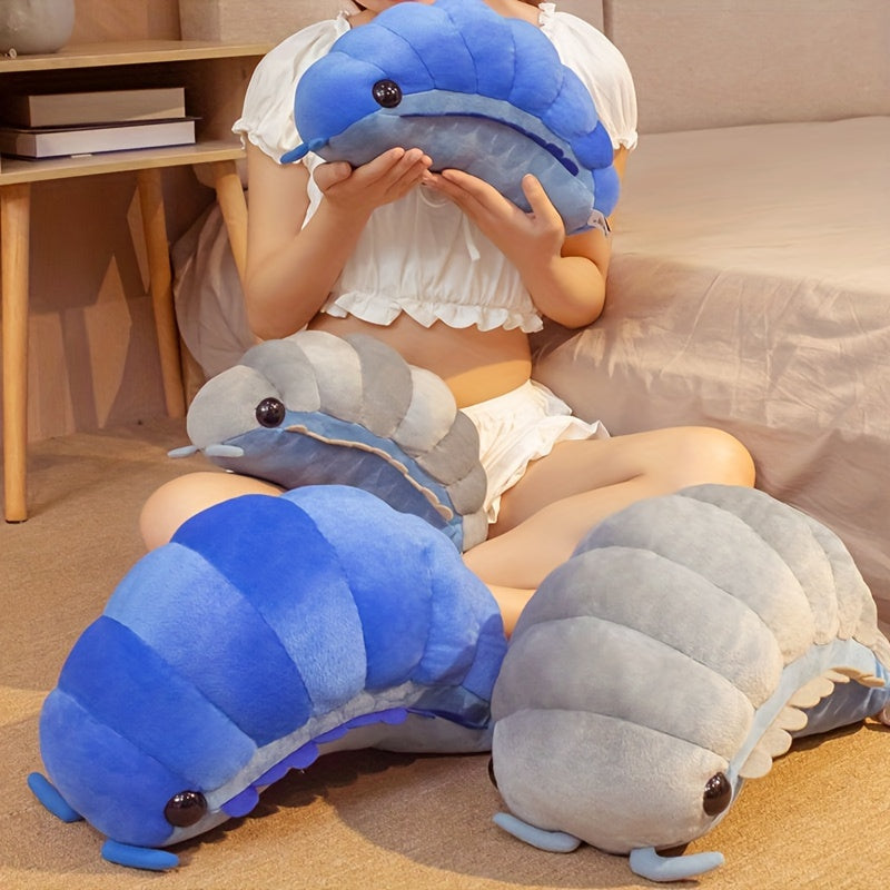 11in Pill Bug Plush Toy Soft Isopod Animal Pillow Grey Insect Doll