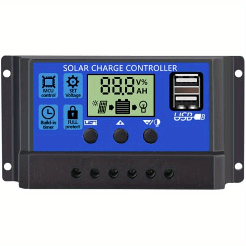 30A Solar Charge Controller 12V 24V Intelligent Regulator LCD Display