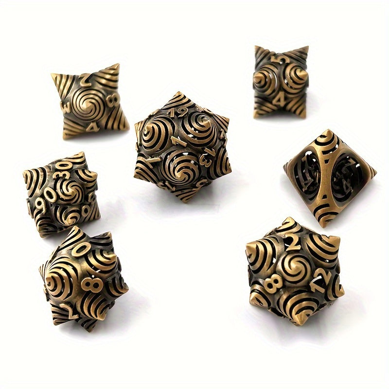 7pcs Hollow Dice Creative Spiral Dice Mini 3D Printing Leaf Dice Game Punishment