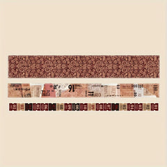 Vintage Washi Tape Set 3 Rolls Box Old Yard Series