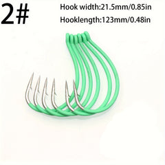 10pcs Luminous Fishing Hook Soft Worm Hook Barbed Hook For Boat Fishing