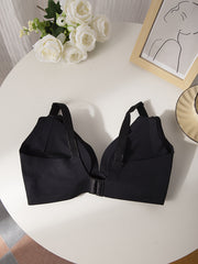 Front Buckle Wireless Push-Up Bra, Comfy & Breathable Women's Lingerie