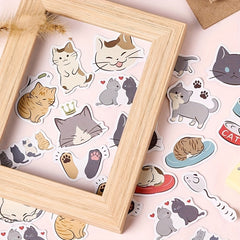 45pcs Cat Diary Album Decorative Sealing Stickers DIY Stickers