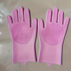 Kitchen Silicone Dishwashing Gloves Waterproof Insulation Magic Gloves