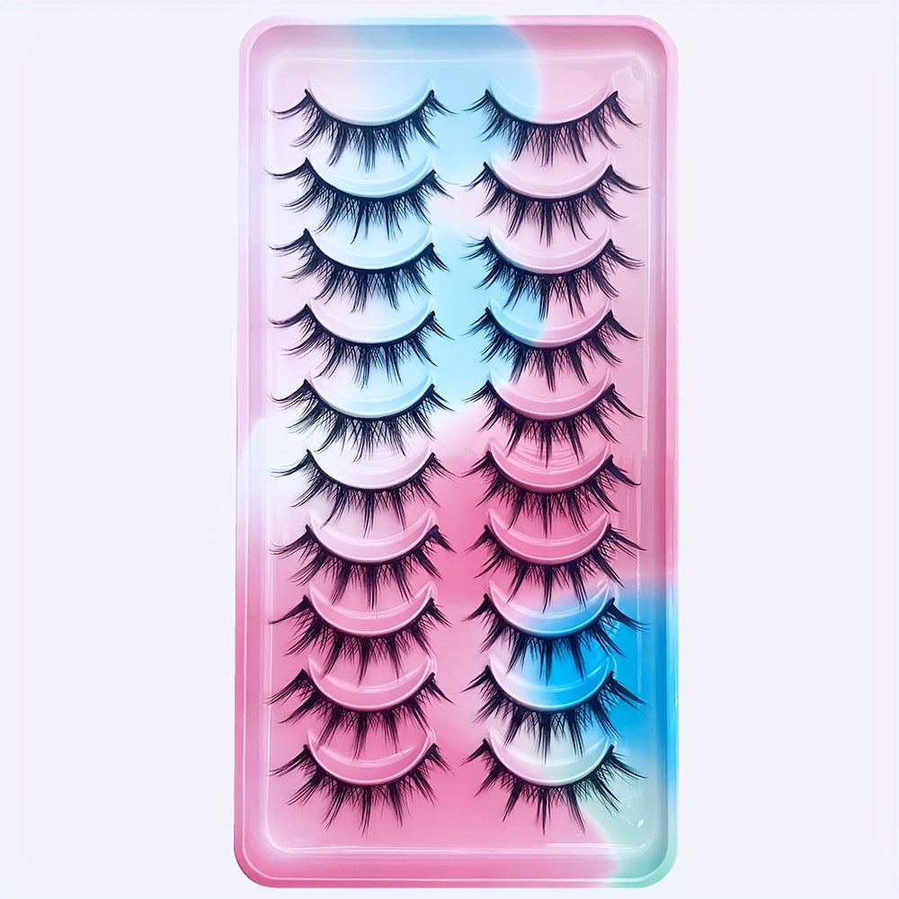 10 Pairs False Eyelashes - Thai Curly Fluffy Kpop Style
