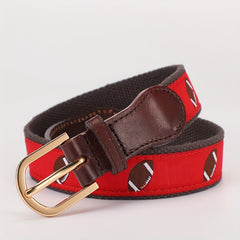 Men's Leather Belt Cartoon Pattern Webbing Waist Strap Pants Belt 2.0 98in