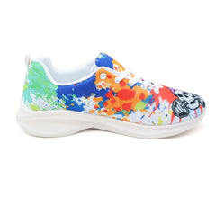 Women's Skull Pattern Sneakers Lace Up Outdoor Shoes Lightweight