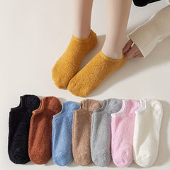 10 Pairs Soft & Warm Fuzzy Low Cut Ankle Socks