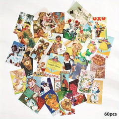 Vintage Newspaper Memo Pad for Scrapbooking and Diary Albums - Pack of 60