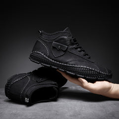 Men Stitch Pointed Leather Boots Formal Dress Shoes For Party Office Wedding