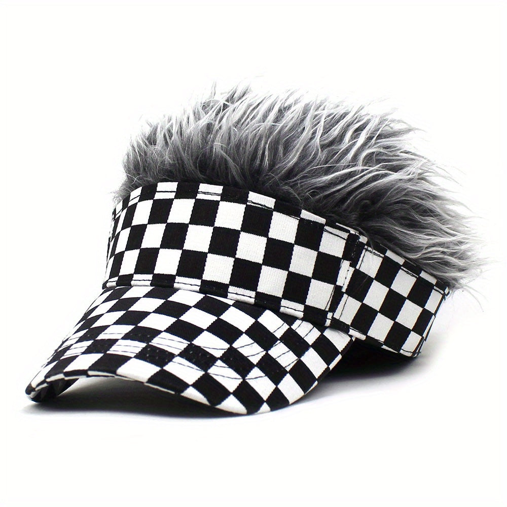 Spiked Baseball Cap Golf Cap Sun Hat With Wig Novelty Sports Cap