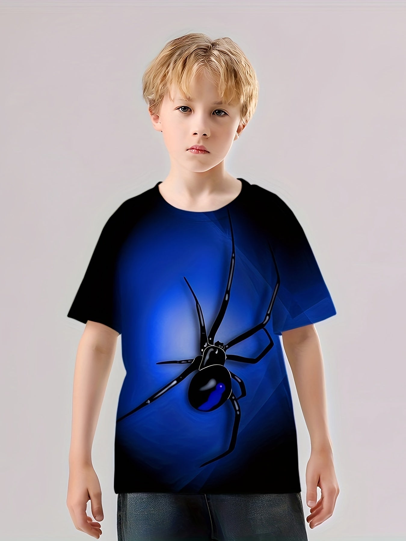 3D Hole Print Kid's T shirt Causal Short Sleeve Top For Summer
