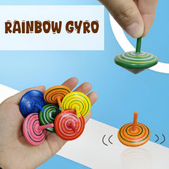 Colorful Wooden Spinning Tops for Fun Celebrations and Gifts