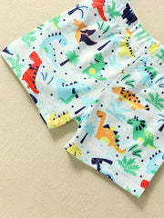 Boys Dino Swim Trunks & Cap Set for Beach Vacation