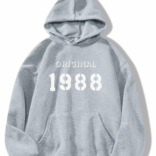 Print Kangaroo Pocket Hoodie Casual Comfy Loose Drawstring Hoodie