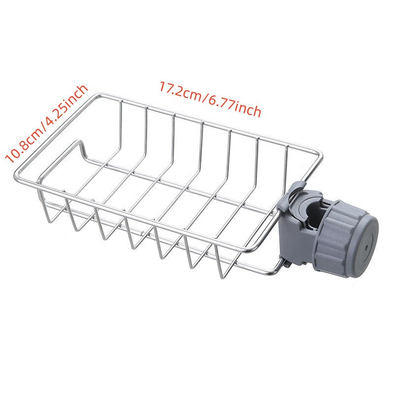 Stainless Steel Faucet Rack Kitchen Sink Storage Drain Artifact
