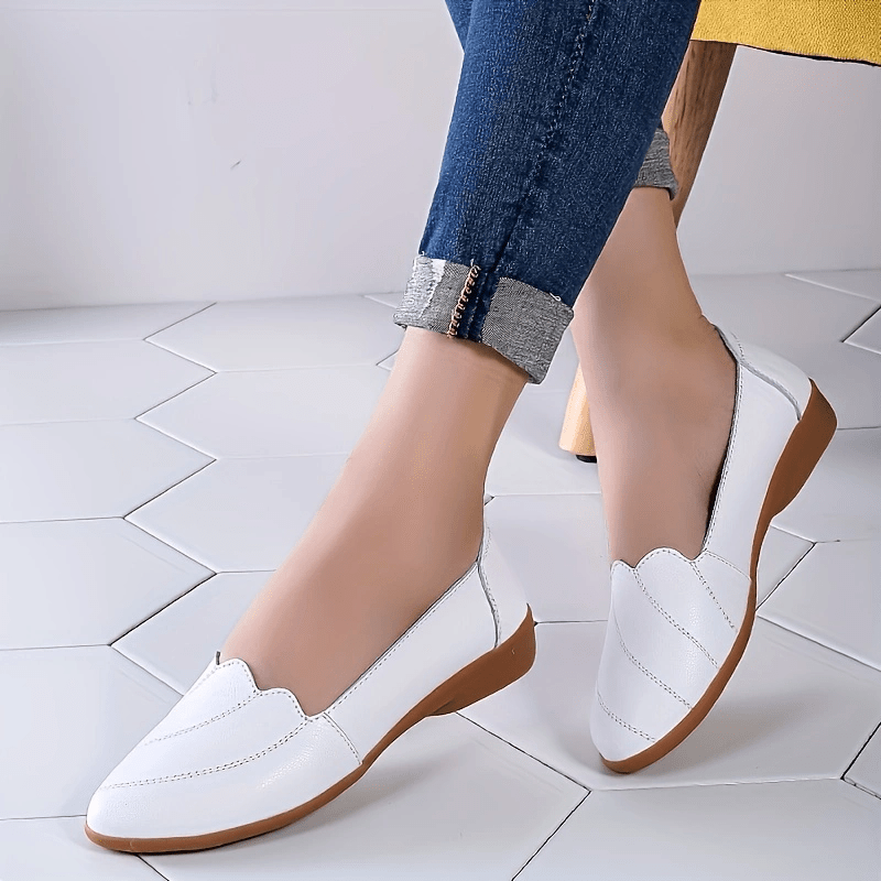 Women's Pointed Toe Slip On Flat Loafers Soft Sole Non Slip Shoes