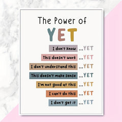 The Power Of Yet Print Therapy Office Decor Poster