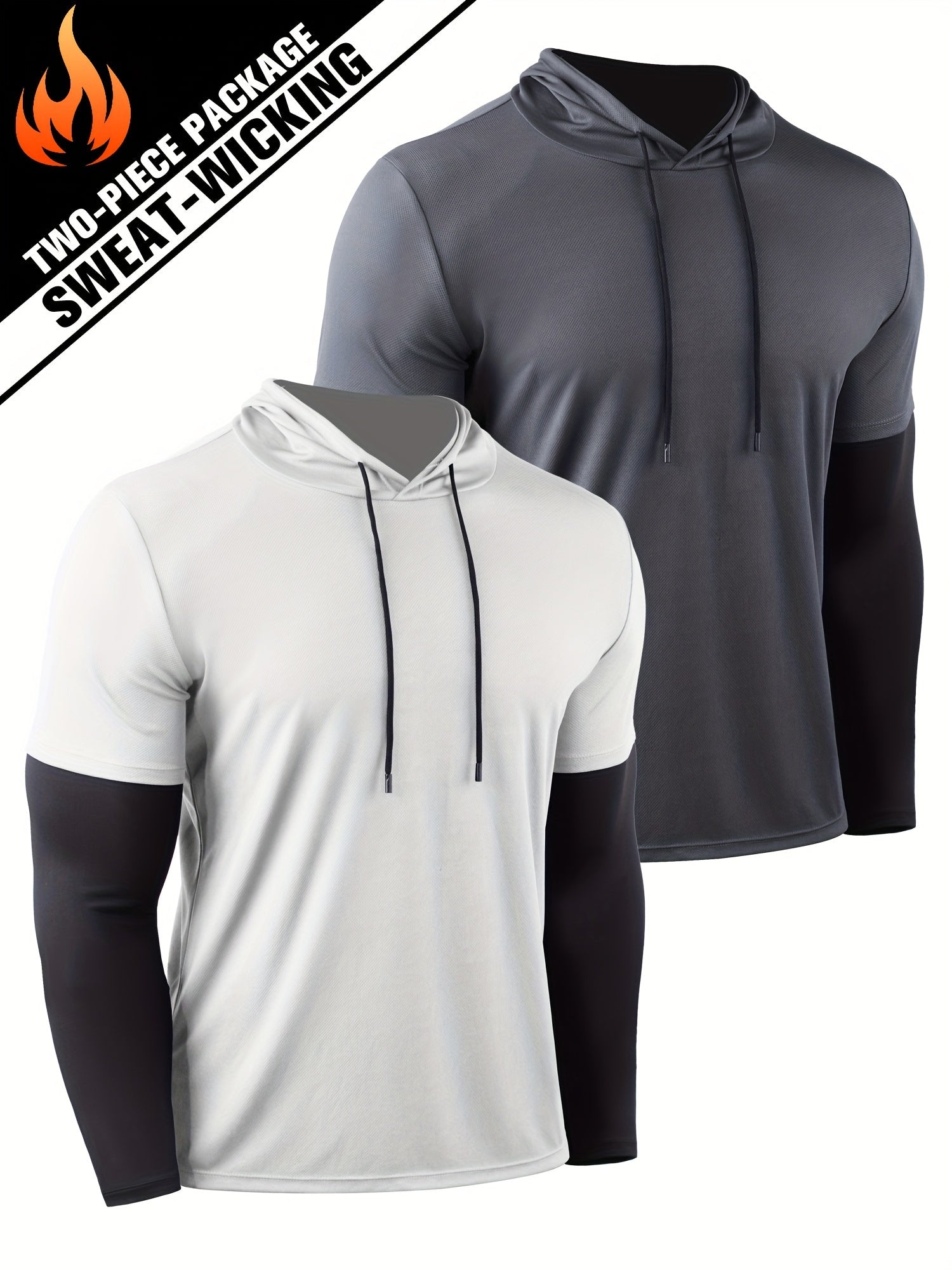 Men's Compression Hooded T-Shirt for Fitness Activities