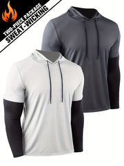 Men's Compression Hooded T-Shirt for Fitness Activities
