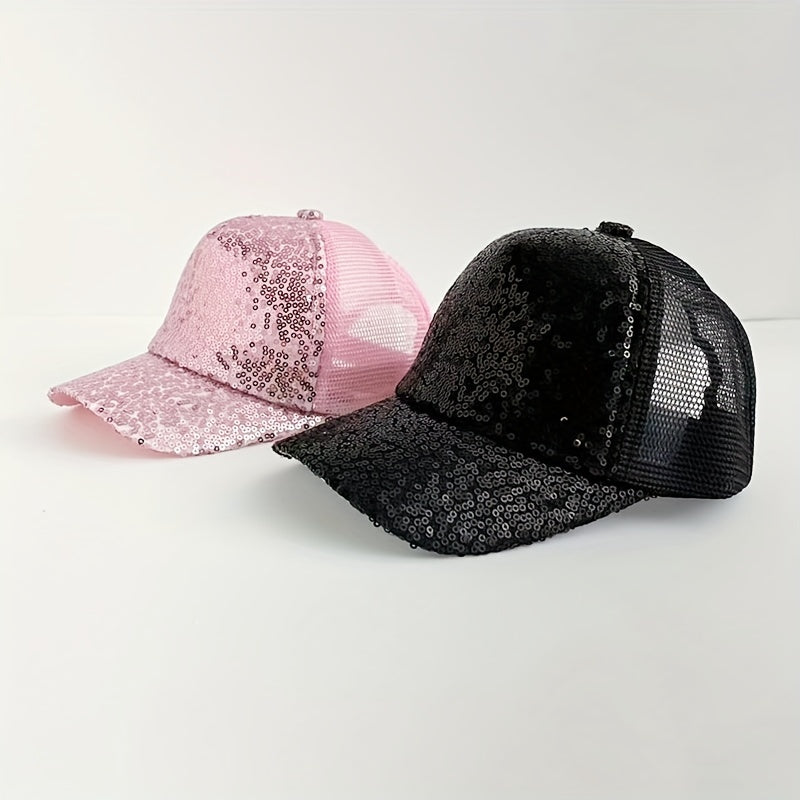 Kids Summer Reflective Sequin Cap Sun Hat