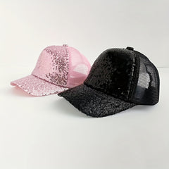 Kids Summer Reflective Sequin Cap Sun Hat