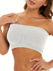 5pcs Strapless Bandeau Bras Soft Stretch Everyday Bra Women's Lingerie