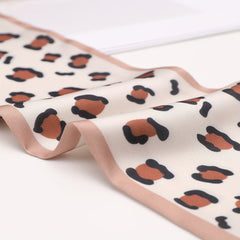 Leopard Print Pink Skinny Scarf Long Hair Ribbon Neckerchief